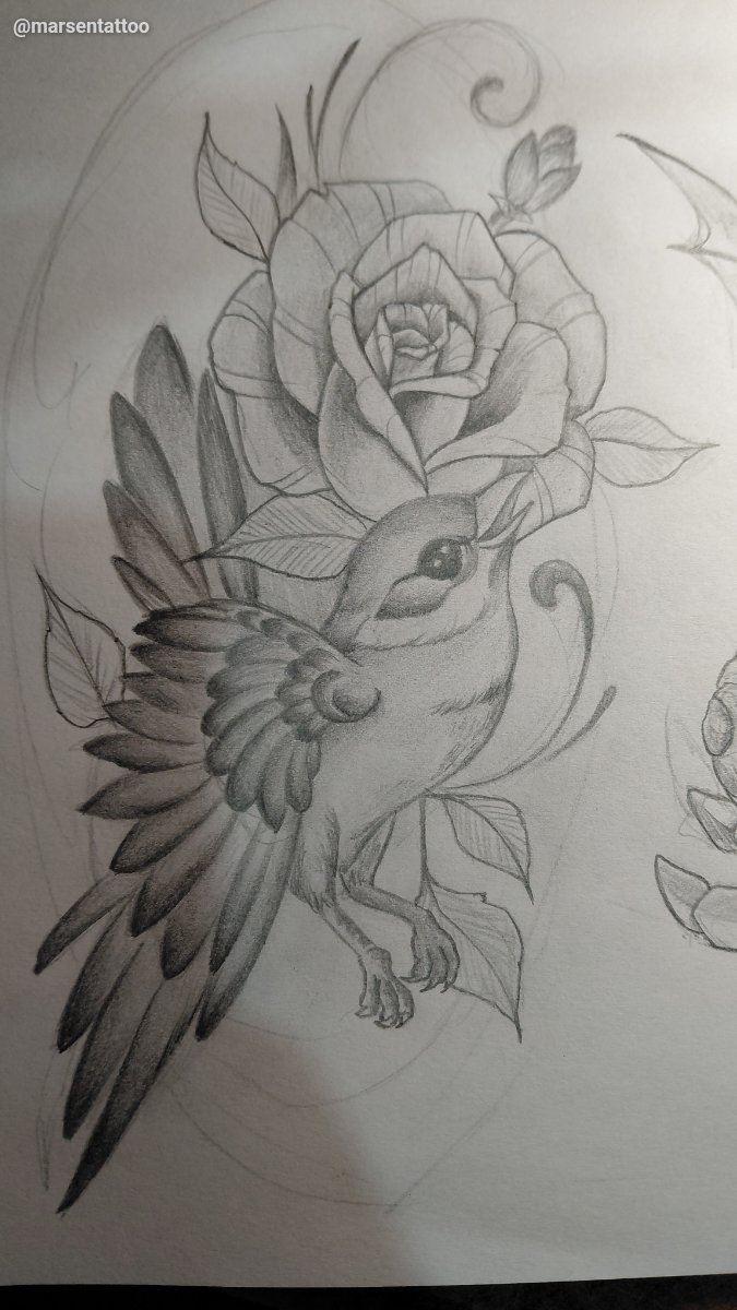 Pajarito con rosa